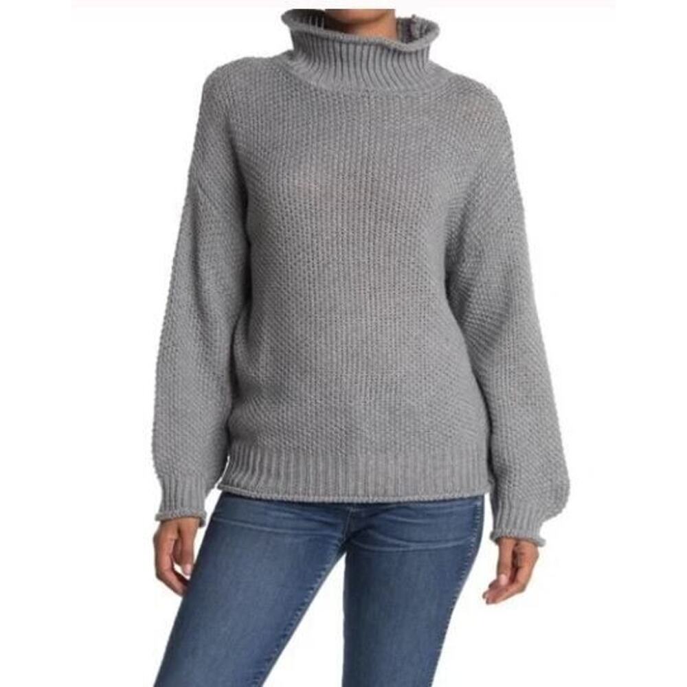 BB Dakota by Steve Madden Womens Chunky Knit Turtleneck Sweater in Grey SM $89